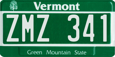 VT license plate ZMZ341