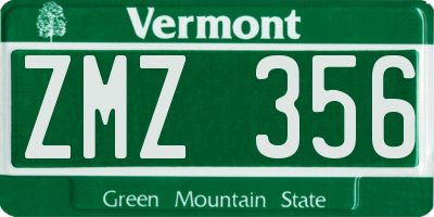 VT license plate ZMZ356