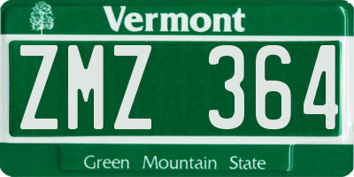 VT license plate ZMZ364