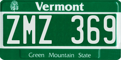 VT license plate ZMZ369