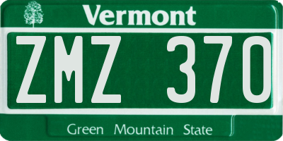 VT license plate ZMZ370