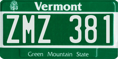 VT license plate ZMZ381