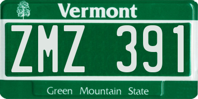 VT license plate ZMZ391