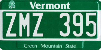 VT license plate ZMZ395