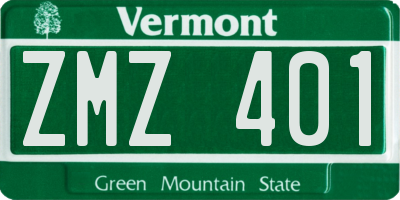 VT license plate ZMZ401