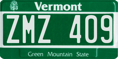 VT license plate ZMZ409