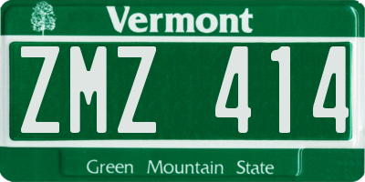 VT license plate ZMZ414