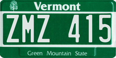 VT license plate ZMZ415