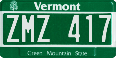 VT license plate ZMZ417
