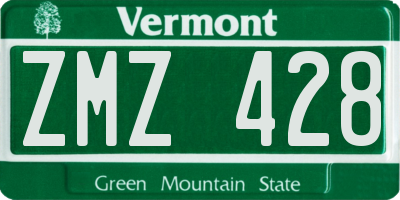 VT license plate ZMZ428