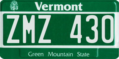 VT license plate ZMZ430