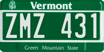 VT license plate ZMZ431