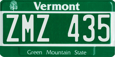 VT license plate ZMZ435