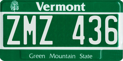 VT license plate ZMZ436