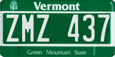 VT license plate ZMZ437