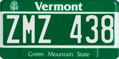 VT license plate ZMZ438