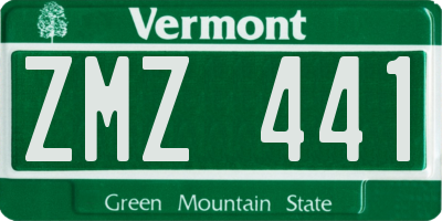 VT license plate ZMZ441