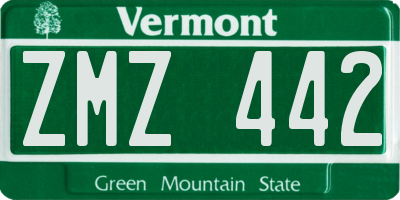 VT license plate ZMZ442