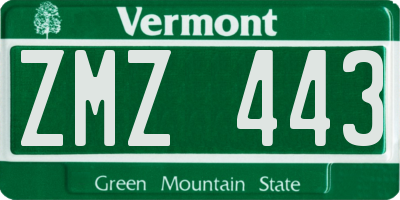 VT license plate ZMZ443