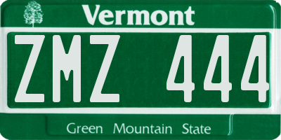 VT license plate ZMZ444