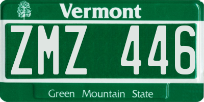 VT license plate ZMZ446