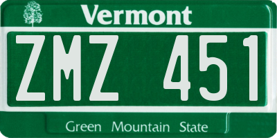 VT license plate ZMZ451
