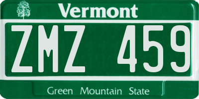 VT license plate ZMZ459