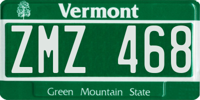 VT license plate ZMZ468