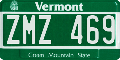 VT license plate ZMZ469