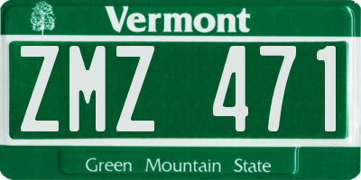 VT license plate ZMZ471