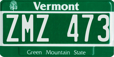 VT license plate ZMZ473