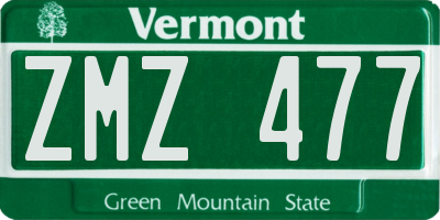 VT license plate ZMZ477