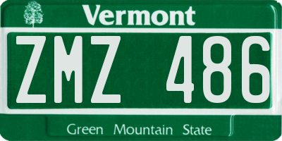 VT license plate ZMZ486