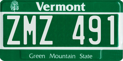 VT license plate ZMZ491