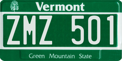 VT license plate ZMZ501