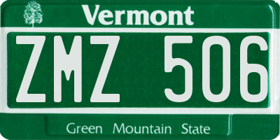 VT license plate ZMZ506