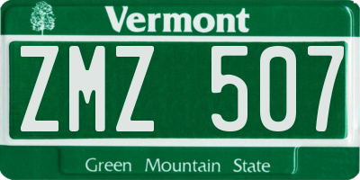 VT license plate ZMZ507