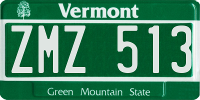 VT license plate ZMZ513