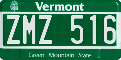 VT license plate ZMZ516