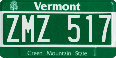 VT license plate ZMZ517