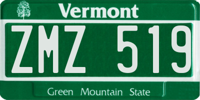 VT license plate ZMZ519