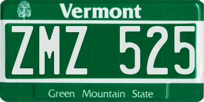 VT license plate ZMZ525