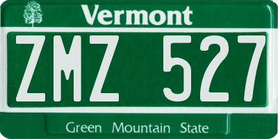 VT license plate ZMZ527