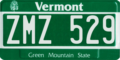 VT license plate ZMZ529