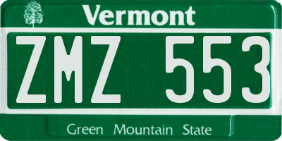 VT license plate ZMZ553
