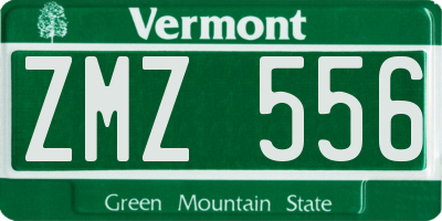 VT license plate ZMZ556