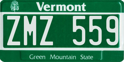 VT license plate ZMZ559