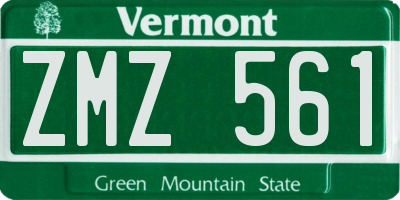 VT license plate ZMZ561