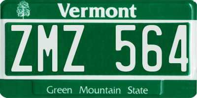 VT license plate ZMZ564