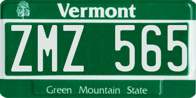 VT license plate ZMZ565